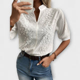 Élise ™ ｜ Mila blus med exklusiv broderi