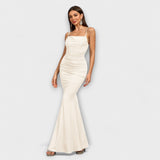 Callie ™ ｜Eleganta Klänning med Ryggen Bar