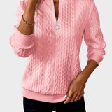 Alena™| Damstickad tröja med dragkedja