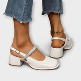 Celandra ™ ｜ Mary Janes med glittrande remmar och blockklack