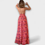 Nortrud ™ ｜Klänning utan rygg med blommönster