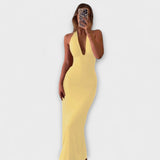 Ela ™ ｜Elegant klänning med öppen rygg och nackband