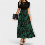 Luna ™ ｜ Sommarklänning med blommönster och rund halsringning