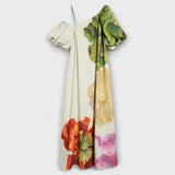 Melódia ™ ｜Asymmetriska blommiga maxiklänningar