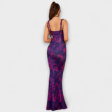 Thalia ™ ｜ Blommönstrad festklänning med knytband