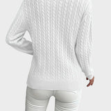 Jana™ ｜Damsk stickad tröja med flätmönster 