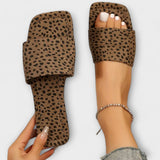 Rebeka™ ｜Platta sandaler med leopardmönster