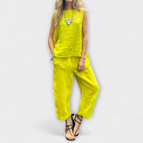 Jennifer ™ ｜Avslappnad outfit i bomull och linne