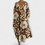 Fiona ™ ｜ Långa, färgglada klänningar med V-urringning