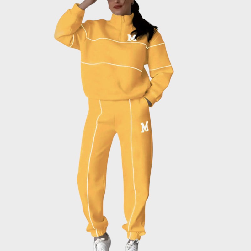 Marcela ™ ｜Lätt set av 2 delar med hoodie och linjedetaljer