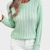 Jana™ ｜Damsk stickad tröja med flätmönster 