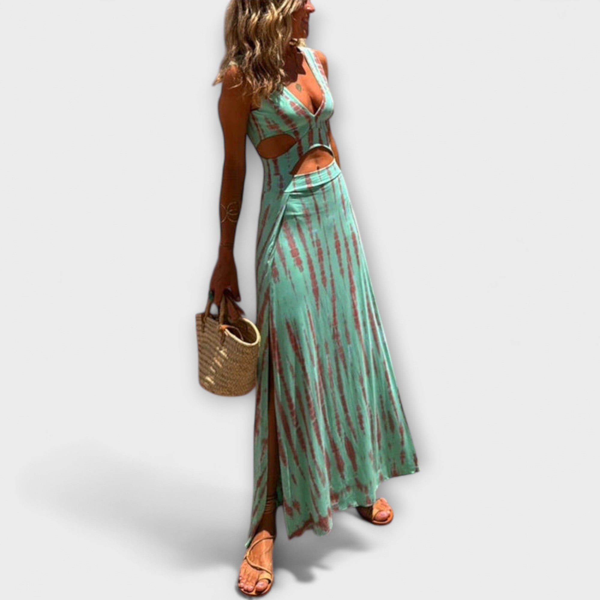 Ella ™ ｜Eleanor Tie-Dye Utsvängd Stretchklänning