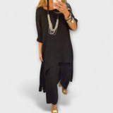 Tabea - Linneklänning med rundad halsringning