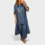 Tabea - Linneklänning med rundad halsringning