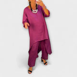 Tabea - Linneklänning med rundad halsringning