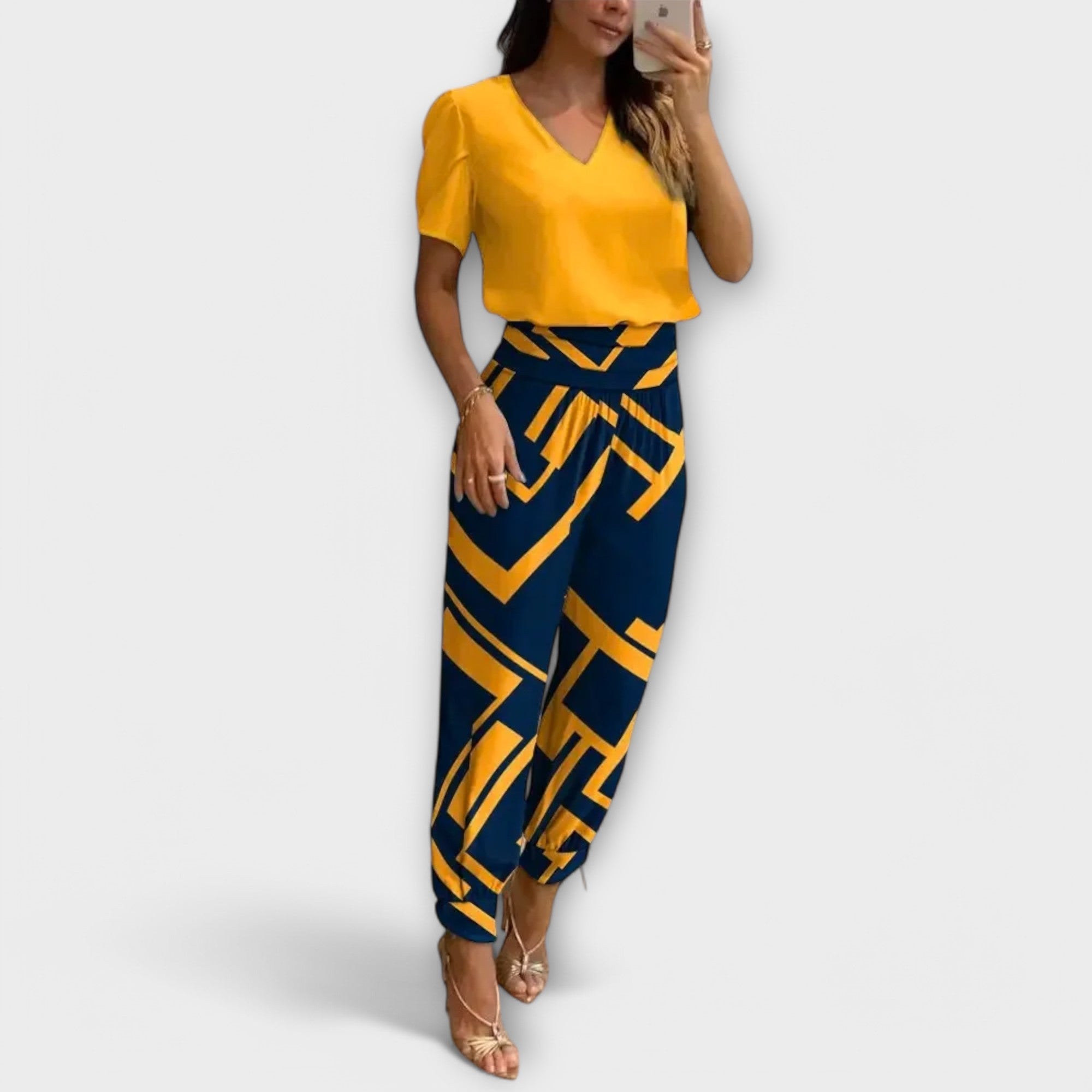 Irmelin ™ ｜ Elegant set med överdel och byxor