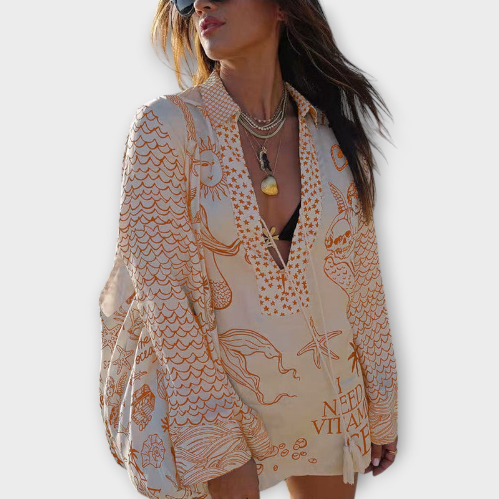 Liv ™ ｜Satinset med droppar och shorts