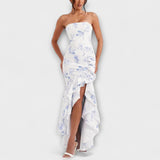 Zuri ™ ｜Maxikappa med avklädda axlar och asymmetrisk fåll