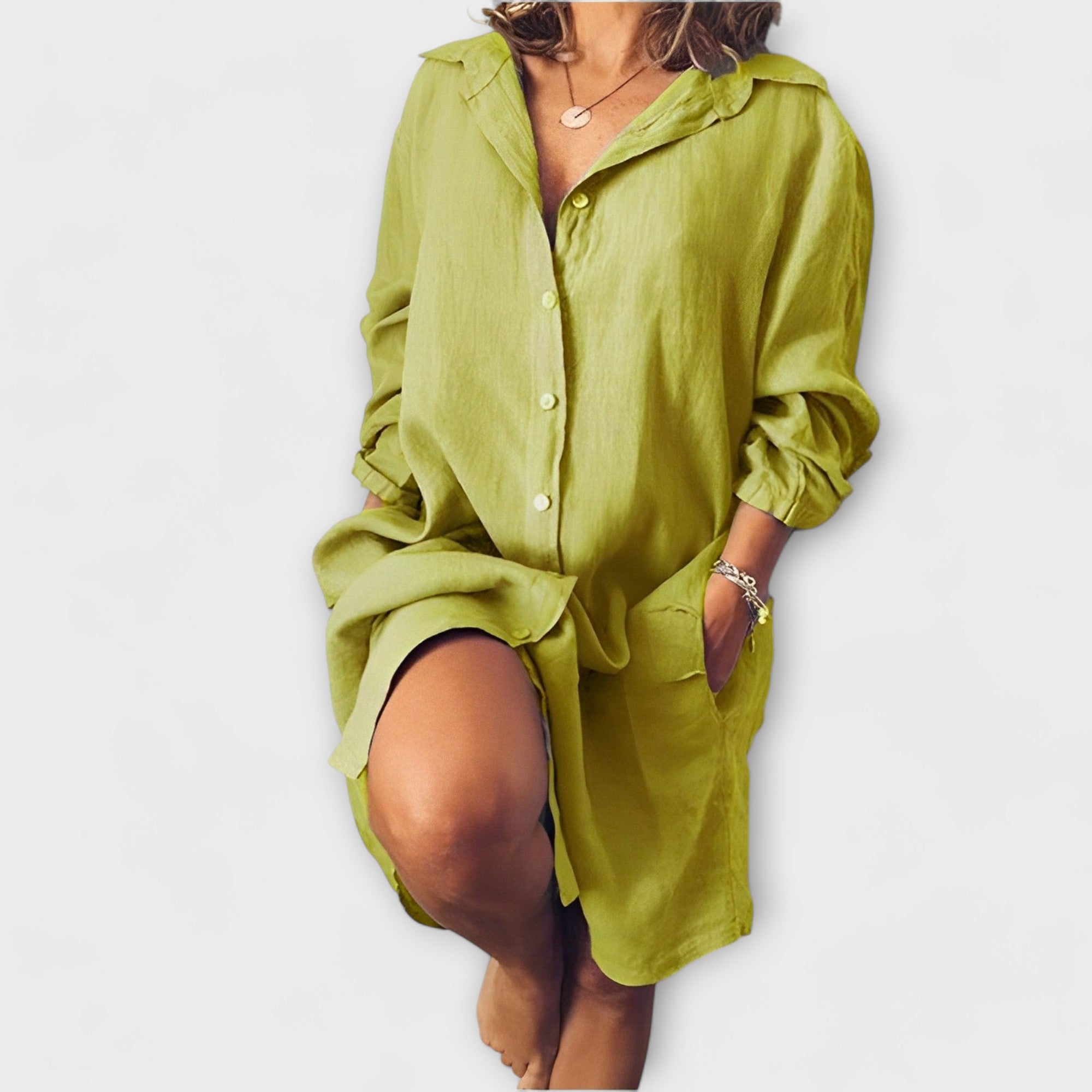 Krista™ ｜Bekväm linneblus för vardagsbruk