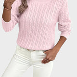 Jana™ ｜Damsk stickad tröja med flätmönster 