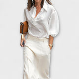 Emma ™ ｜H-linjär kjol med modern stadsstil