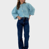 Júlia ™ ｜Jeans med vida ben – Kunglig blå 