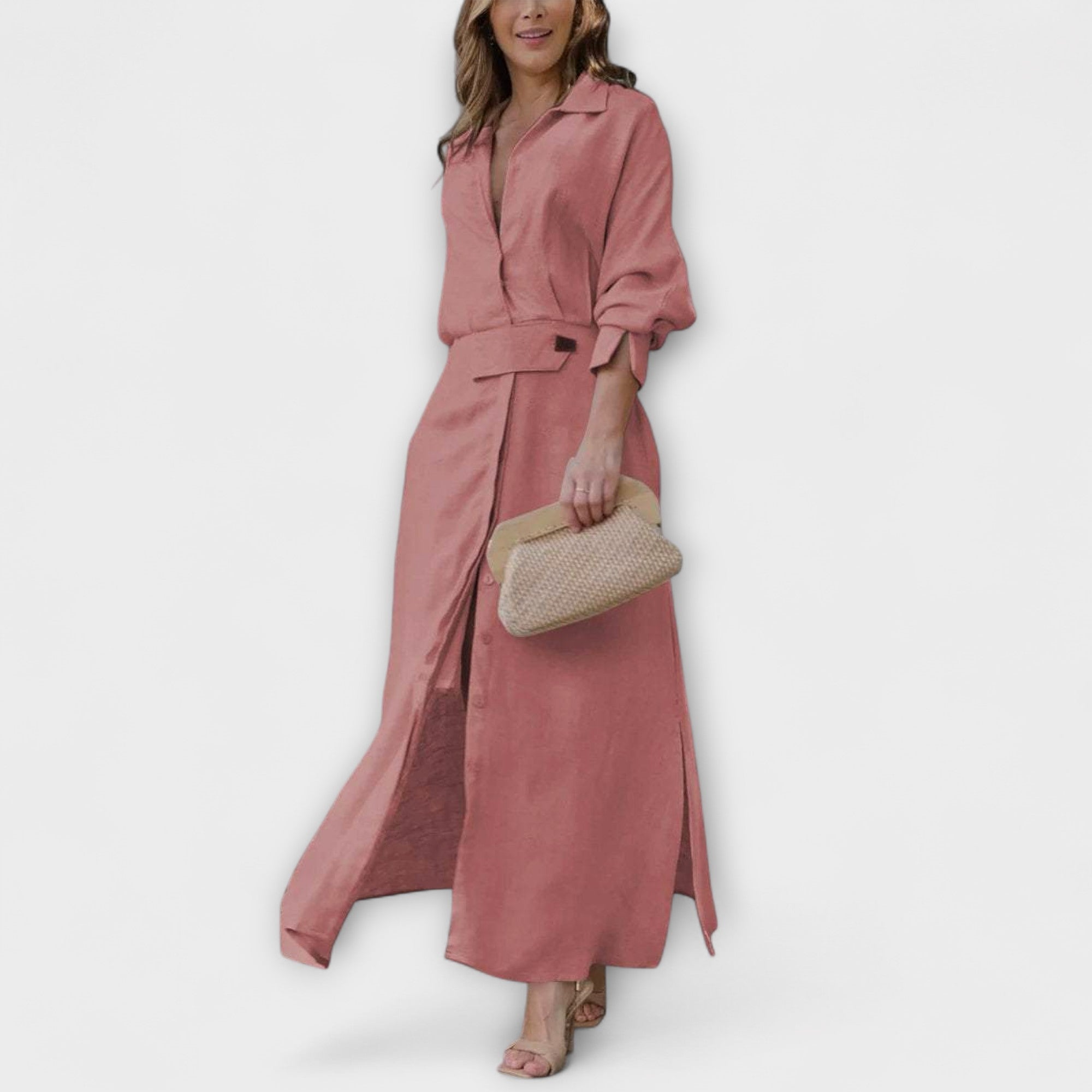 Jeanette ™ ｜ Maxiklänning med V-ringning