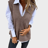 Hana ™ ｜Stickad väst utan ärmar 