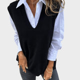 Hana ™ ｜Stickad väst utan ärmar 