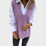 Hana ™ ｜Stickad väst utan ärmar 