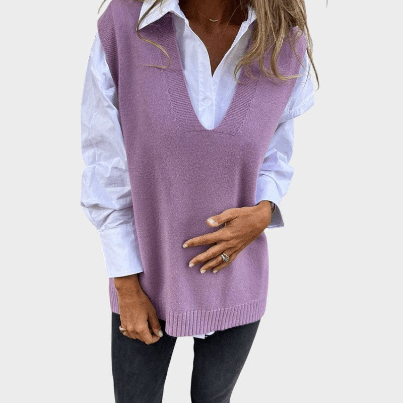 Hana ™ ｜Stickad väst utan ärmar 